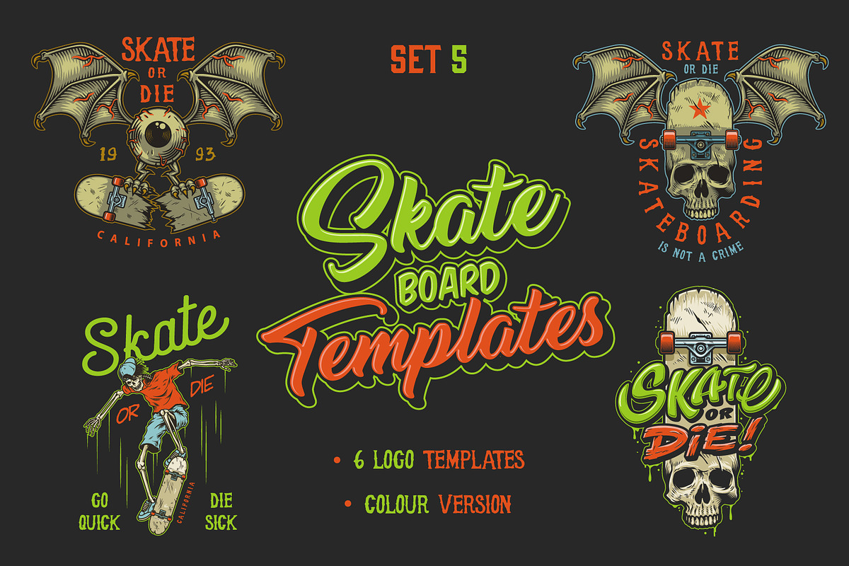 Skateboard templates, a Poster Template by DGIM studio (Photo 1 of 7)