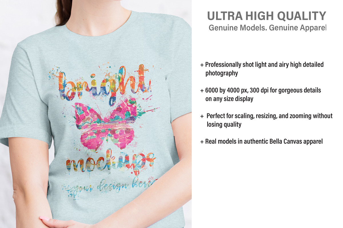 Bella Canvas 3001 T-shirt Mockup, a Print Template by BrightMockups (Photo 3 of 3)