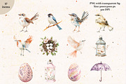 Boho Spring Easter Clipart Set, a Seasonal Illustration by IrenKlm (Thumbnail 4 of 6)