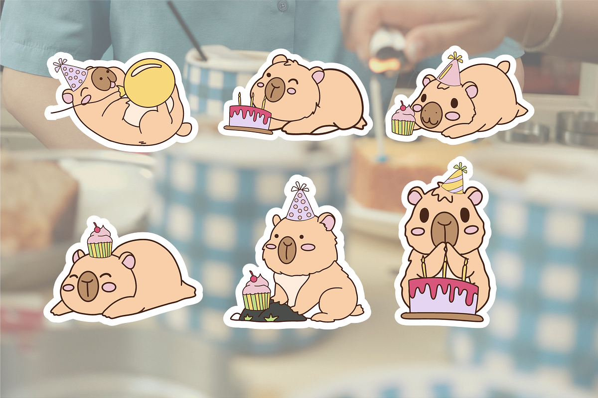 Groovy Birthday Capybara, an Animal Illustration by imdeyaa (Photo 4 of 6)