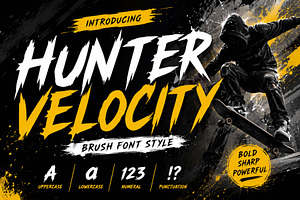 Hunter Velocity, a Script Font by Yoga Letter