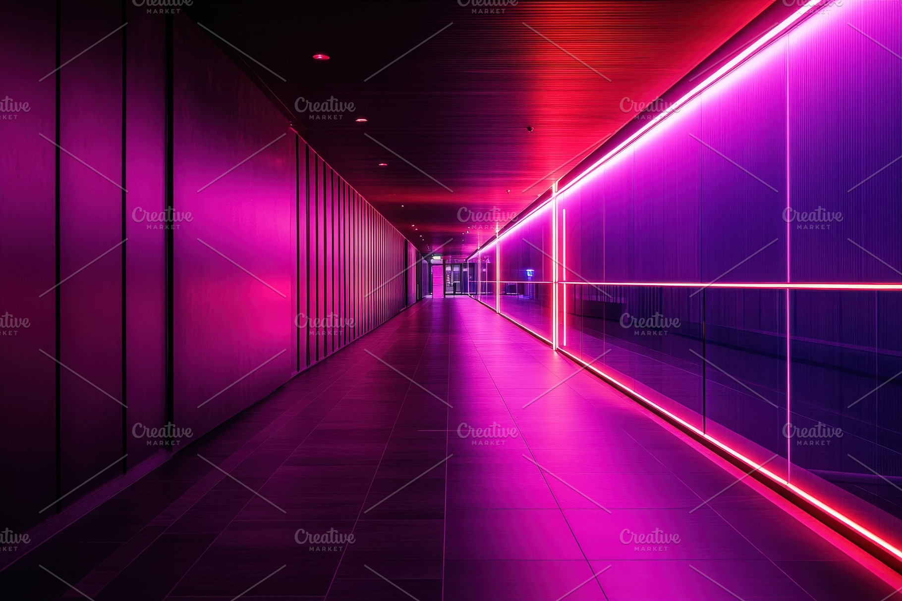 Neon lights enhance a sleek modern c, a Photo by Iftikhar Alam