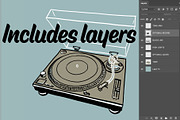 Vintage record player, an Illustration by Serifs & Whiskey (Thumbnail 3 of 3)
