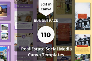 Real Estate Social Media Templates, a Templates & Theme by BoontenStudio