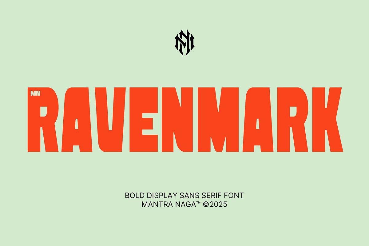 MN Ravenmark - Bold Display Sans, a Sans Serif Font by Mantra Naga (Photo 1 of 18)
