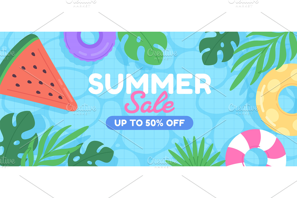 Summer sale pool banner. Water, a Sport Illustration by LadadikArt