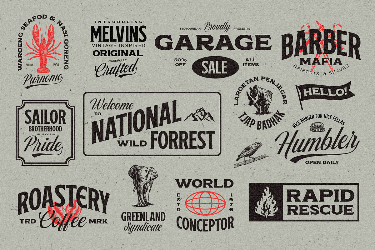 Melvins - Font Set, a Serif Font by Arterfak Project (Photo 4 of 12)