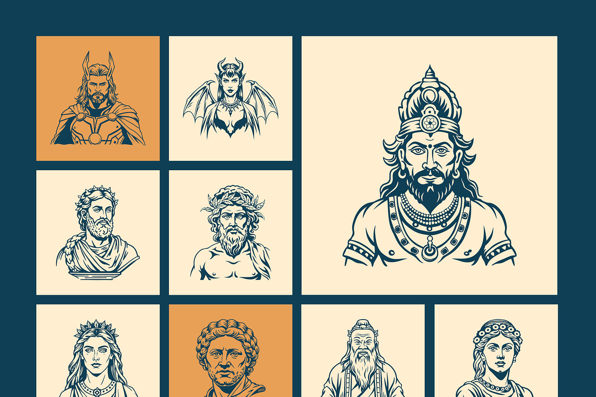 Vintage God Vector Illustration, a Person Illustration by Creative Stall (Photo 7 of 8)