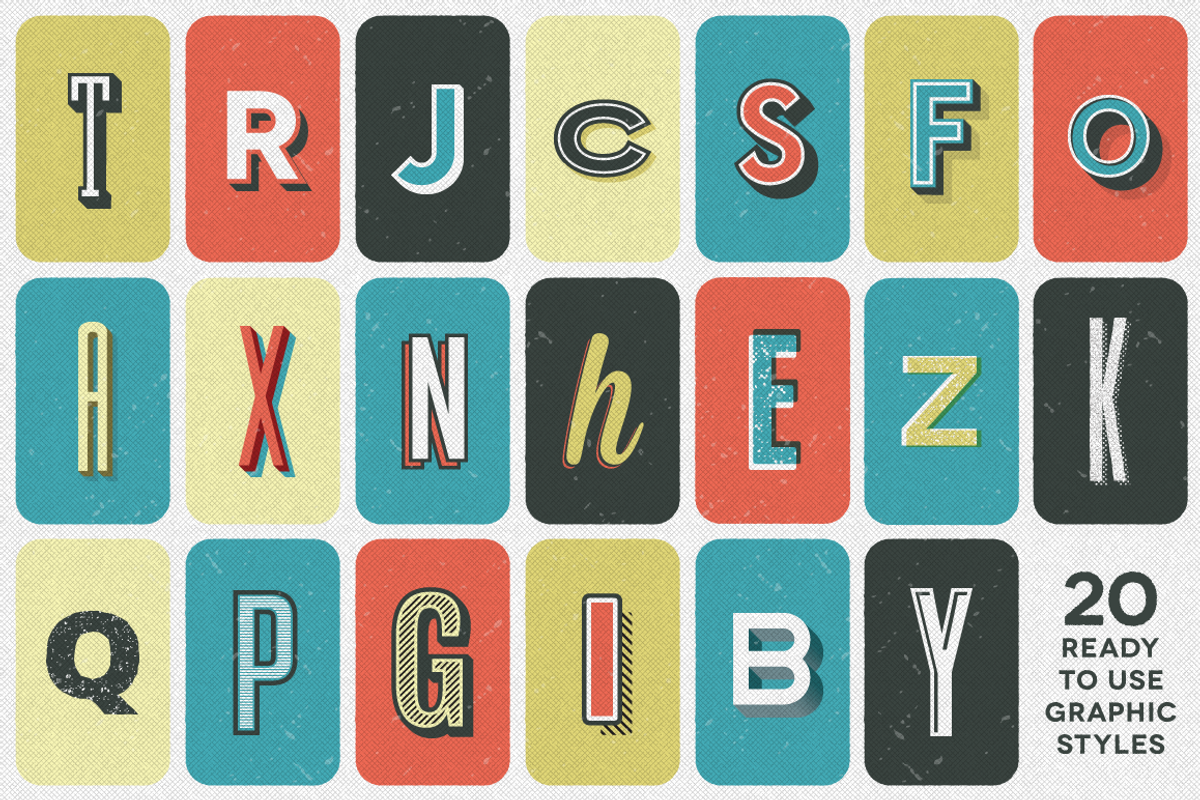 Retro Textpress - Illustrator Styles preview 2