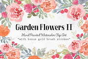 Garden Flowers II Watercolor Clipart, an Illustration by Emerald & Ivy Studios (Thumbnail 1 of 5)