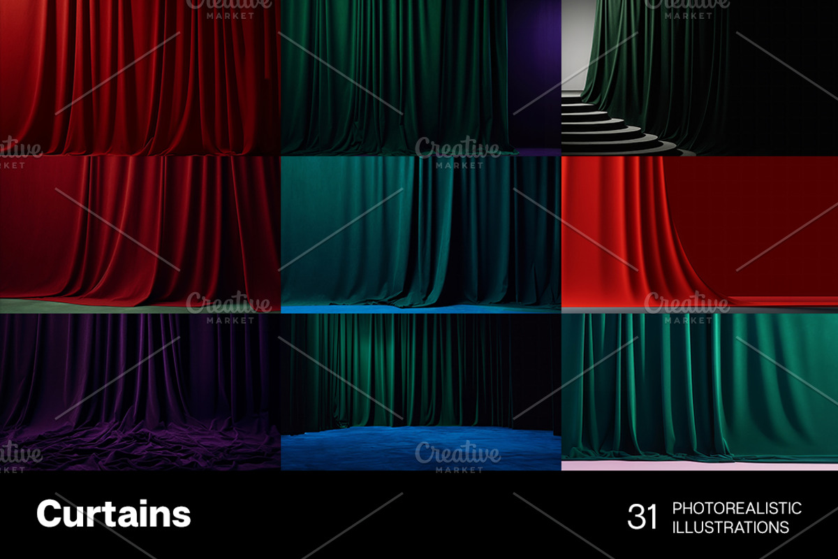 Curtains backgrounds. 31 images, an Arts & Entertainment Photo by Handmadefont (Photo 8 of 10)
