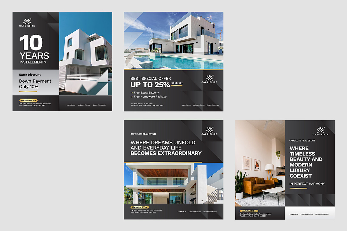 Real Estate Instagram Post Templates, a Social Media Template by Bornx Design (Photo 7 of 7)