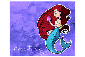 Mermaid With A Pearl. Vector