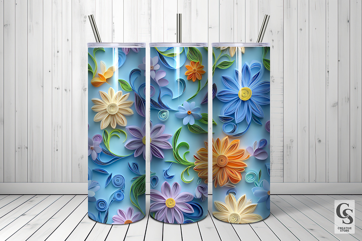 Pastel Paper Quilling Flower Pattern, a Pattern Graphic by Creative Store (Photo 3 of 5)