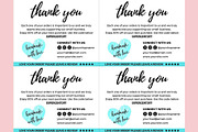 Thank you order card blue Canva 10, a Card Template by bonadigitals (Thumbnail 3 of 3)