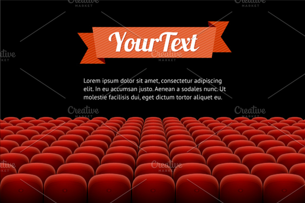Vector red cinema, theatre seats preview 3
