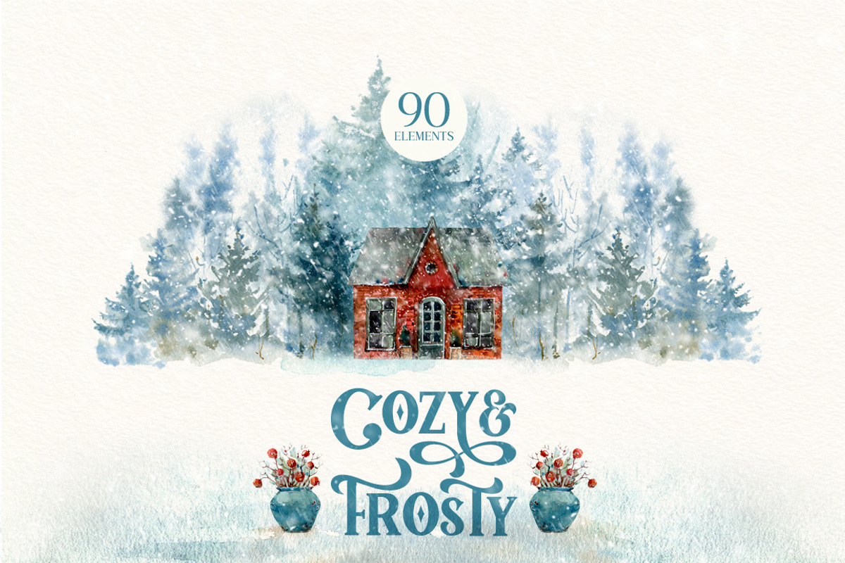 COZY&FROSTY Watercolor set, a Decorative Illustration by Lemaris (Photo 1 of 6)