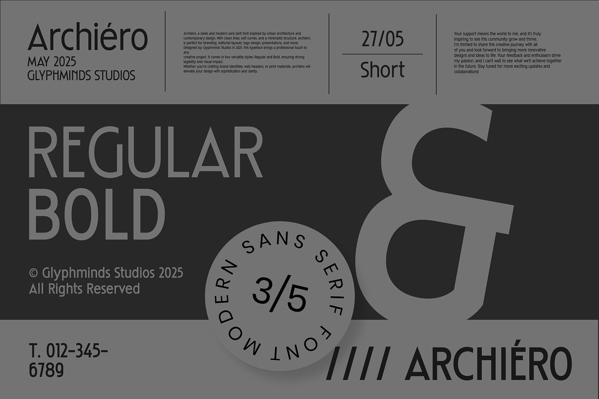 Archiéro - A Sans Serif Font, a Font by Glyphminds Studios (Photo 2 of 10)