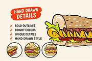 Sandwich Doodles & Food Clipart, a Food Illustration by Oktyabr (Thumbnail 3 of 5)