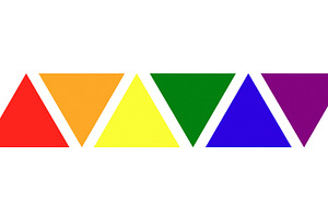 Line of triangles in LGBT colors, an Abstract Photo by BOOCYS