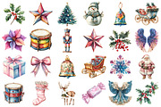 Pastel Antique Christmas Clipart, an Illustration by Daily.Designs (Thumbnail 2 of 3)