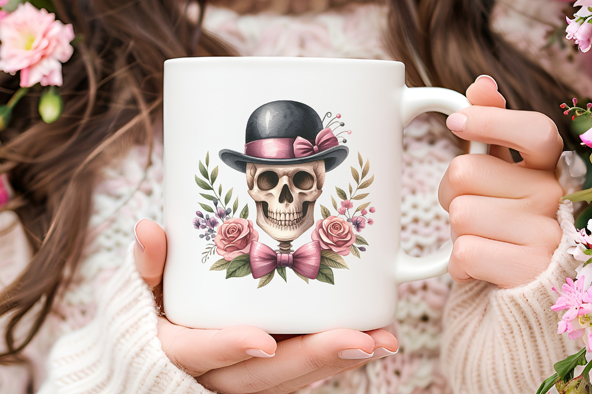 Cute Ghosts  Kawaii Skeletons PNG, an Illustration by RobertsArt (Photo 2 of 7)