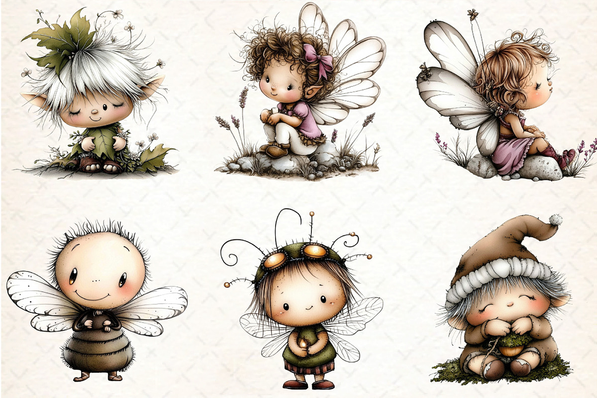 Whimsical Fairy Clipart Bundle, an Illustration by DreamCafeArt (Photo 3 of 7)