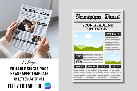 Front Page Newspaper Template, a Magazine Template by ZoloDesignHub