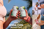 Soda Can Mockups Sport Edition, a Packaging Mockup by Dikarte.Store (Thumbnail 1 of 8)