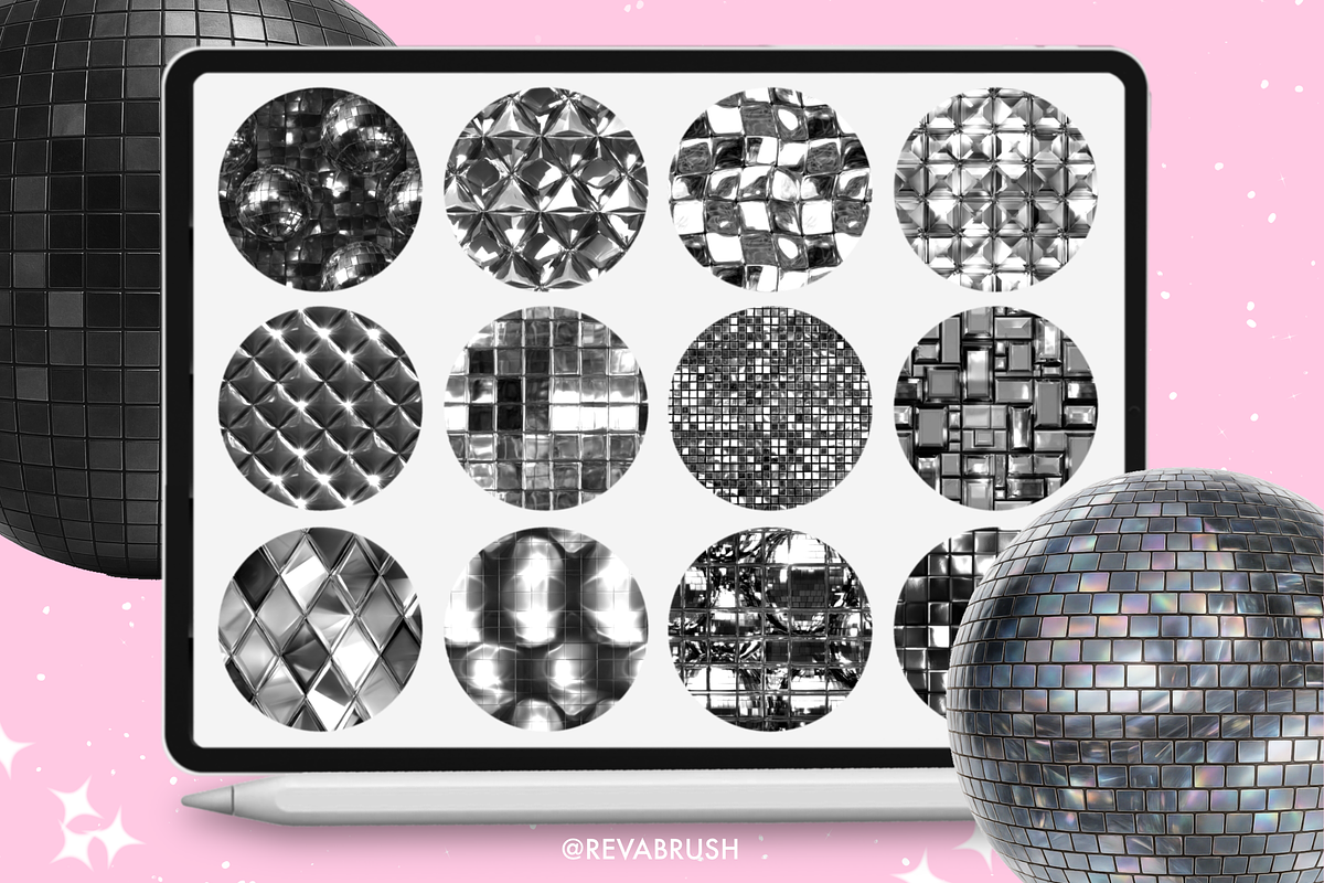 Procreate Disco texture brushes, a Brush Add-On by Revabrush (Photo 7 of 7)