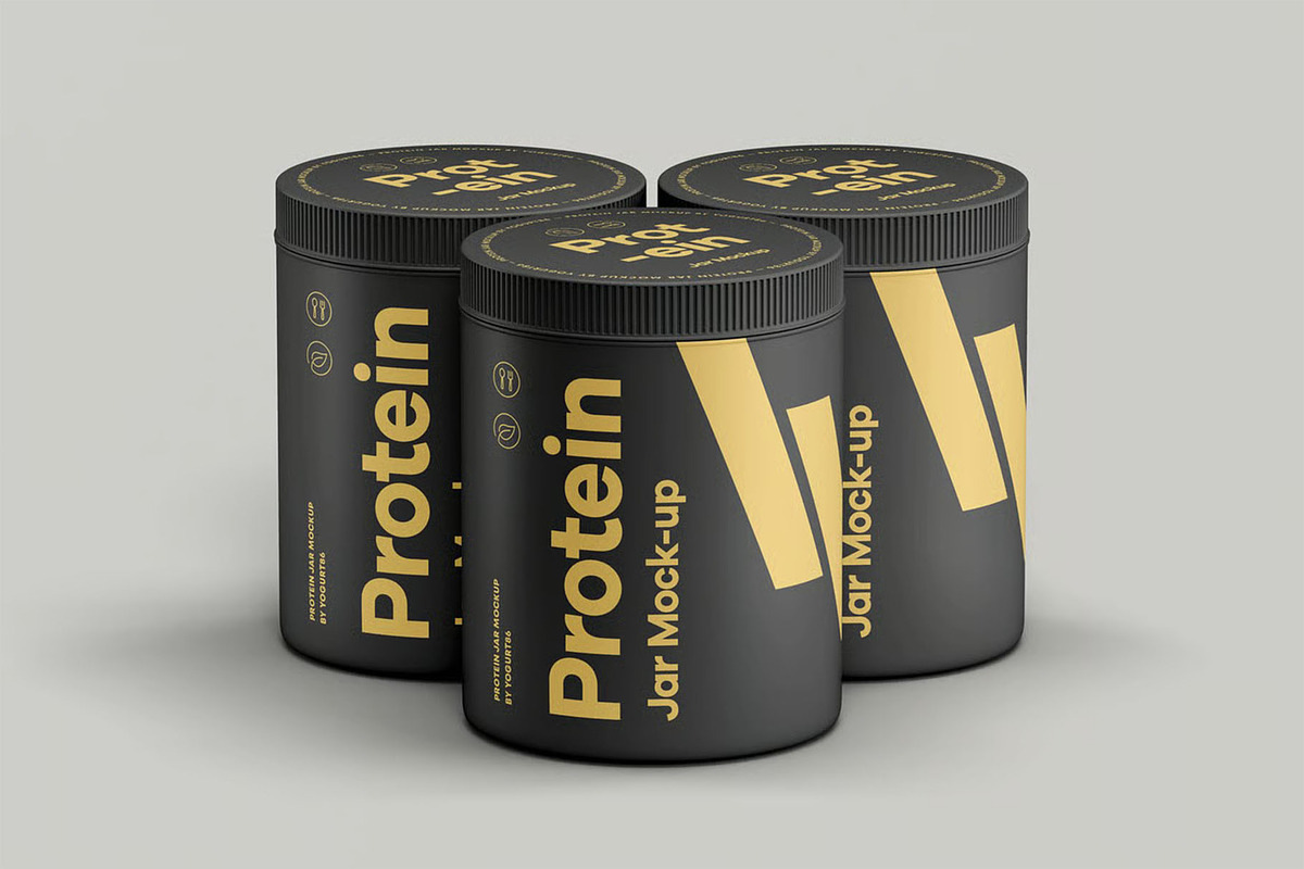 Protein Jar Mock-up, a Packaging Mockup by zippypixelstudio (Photo 7 of 8)