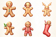 Christmas Gingerbread Man Clipar, an Illustration by CrexoraLab (Thumbnail 3 of 5)