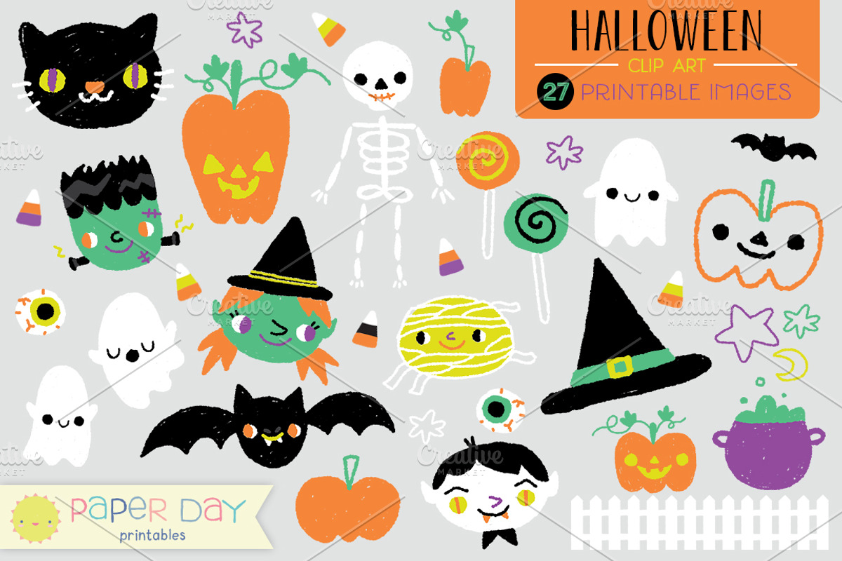 Halloween Clip Art | Vector, an Illustration by Paper Day Printables