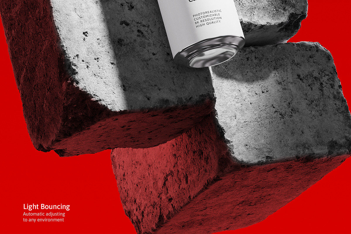 500ml Can Mockup | Brick Scene, a Packaging Mockup by AY Mock-Ups (Photo 7 of 9)
