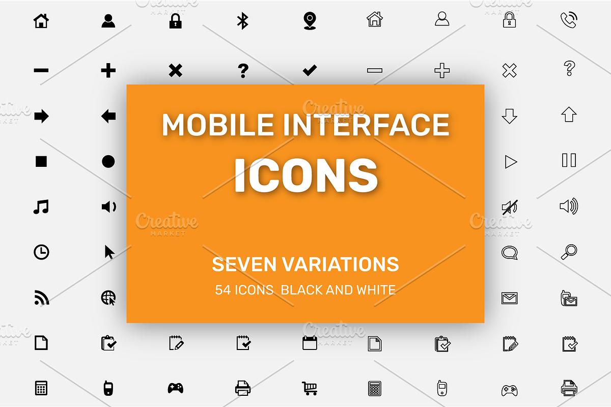 Mobile interface fill and line icons, a Solid Icon by Nazim's Shop (Photo 1 of 9)