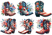 Watercolor 4th of July Cowboy Boot C, an Illustration by Sublimation Artist (Thumbnail 2 of 6)