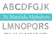26 mandala letter coloring pages, a Decorative Illustration by Somjai King (Thumbnail 1 of 2)