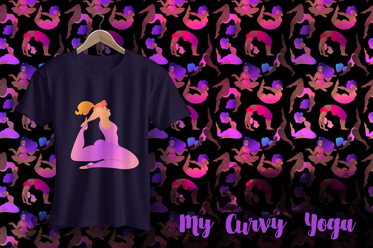 My Curvy Yoga. Vector Set of 43., a Healthcare Illustration by Varvara Gorbash (Photo 5 of 8)