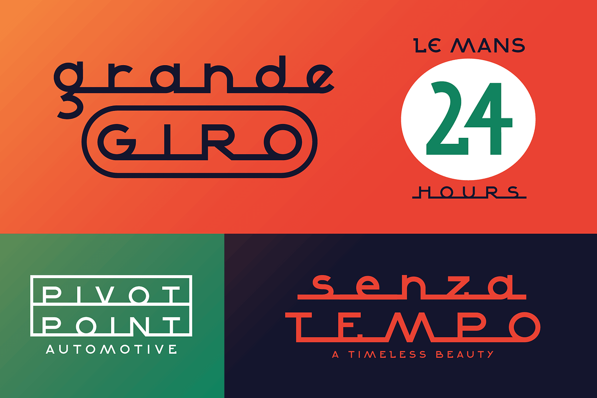 Alpha Strada: 1950s Car Emblem Font, a Font by Wingsart Studio (Photo 14 of 14)