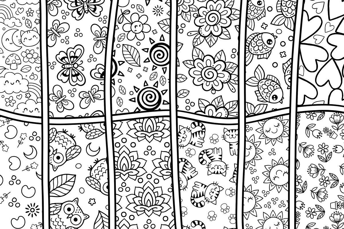 61 Procreate Coloring Book Patterns, a Brush Add-On by Heather Green Designs (Photo 2 of 10)
