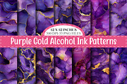 Purple Gold Alcohol Ink Digital, a Pattern Graphic by designcity5 (Thumbnail 1 of 5)