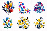 Watercolor Colorful Folk Floral Clip, an Illustration by DreamArtGraphic (Thumbnail 5 of 8)