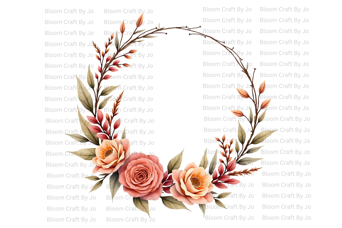 Terracotta Floral Wreath, a Decorative Illustration by Bloom Craft Creations (Photo 9 of 10)