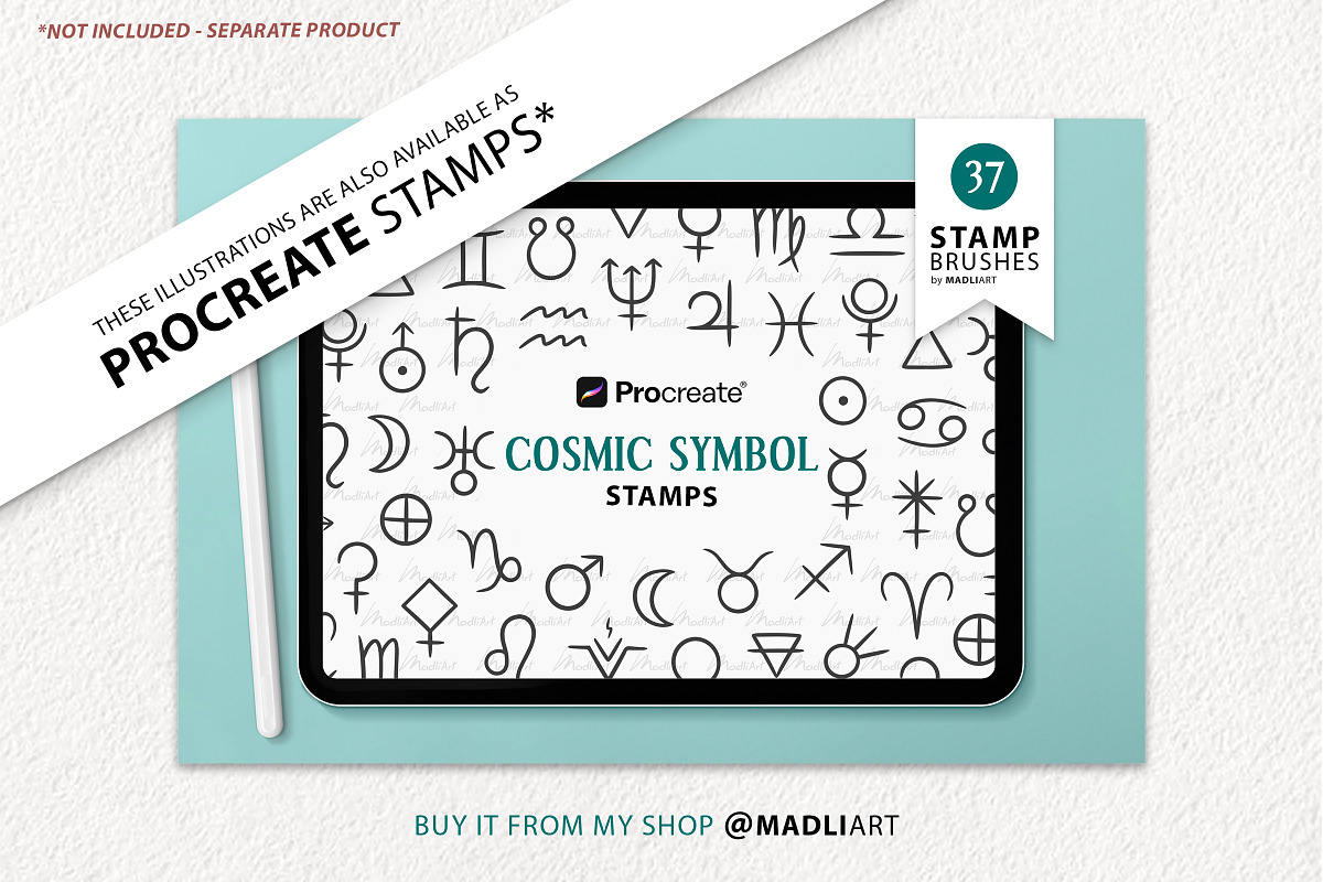 Cosmic Zodiac Vector Icon Symbols, a Decorative Illustration by MadliArt (Photo 4 of 4)