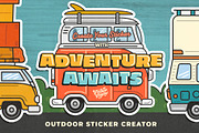 Adventure Awaits • A Sticker Creator, an Illustration by Vintage Voyage Supply (Thumbnail 1 of 12)