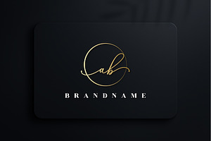 Letter AB Handwritten Signature Logo