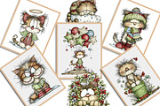 Whimsical Christmas Fluffy Cats PNG, an Illustration by Creative Art (Thumbnail 12 of 12)