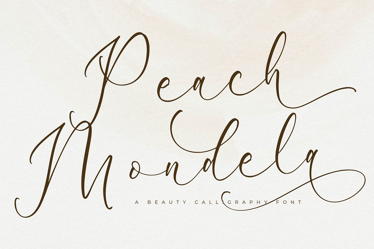 Peach Mondela Beauty Calligraphy, a Script Font by Storytype Studio (Photo 1 of 15)