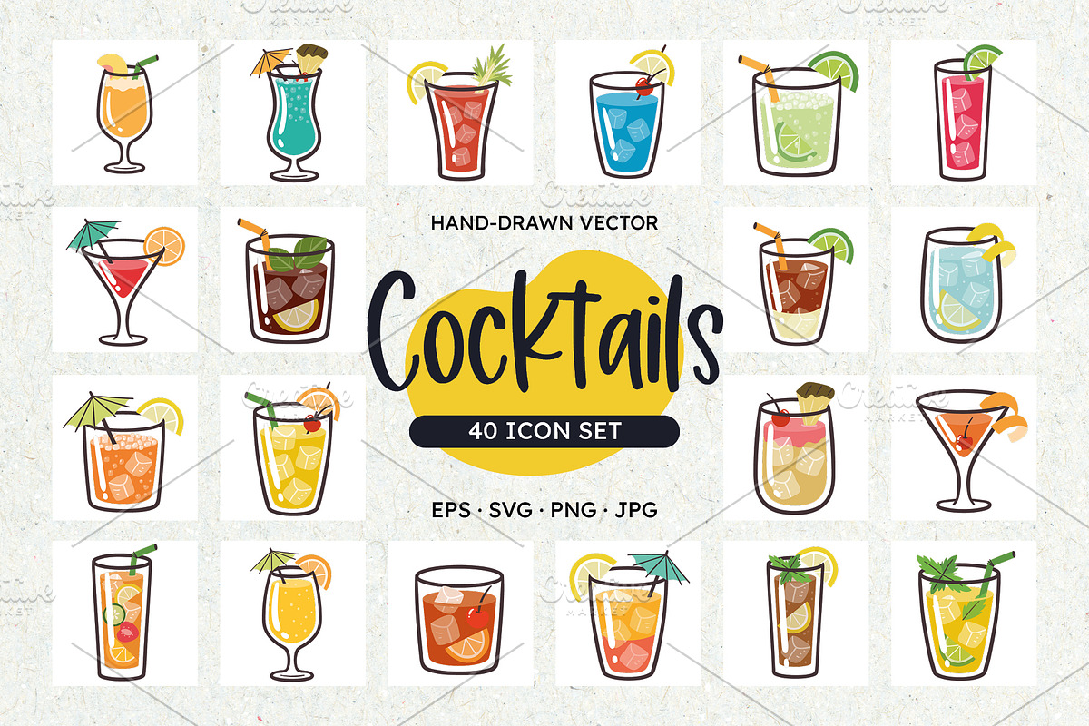 Cocktail Icon Set, an Icon by insemar (Photo 1 of 4)