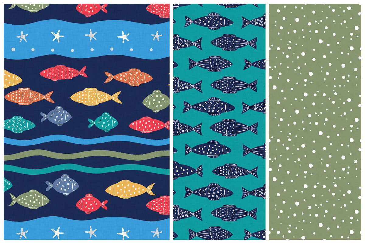 Nautical Fish Playful Collection, a Pattern Graphic by Naty Art (Photo 10 of 12)